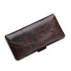 Genuine Leather Long Wallet Business Card Holder Coin Bag Handbag