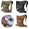 Ekphero Men Microfibric Leather Drop Waist Leg Bags Waist Pack Bag Running Belt Bicycle and Motorcycle