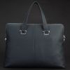 Men's Leather Shoulder Bag Business Zipper Dark-blue BOSSGE