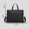 Men's Leather Shoulder Bag Business Zipper Dark-blue BOSSGE