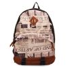 Newspaper Print Canvas Schoolbag Backpack