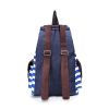 Women Unisex Backpack Canvas Stripe Leisure Bags Students School Bag