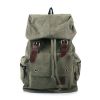 Men And Women Canvas Backpack Leisure Drawstring Rucksack Students School Bags
