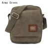 KAUKKO Men Shoulder Canvas Small Retro Handbag Crossbody Black Khaki Green Bag