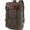 KAUKKO Mens Casual Vintage Canvas Backpack Travel Camping Bags