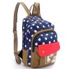 Canvas Backpack Schoolbag Student Shoulder Bag Polka Dog Dot Travel Backpack