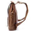 Men Campus Travel PU Leather Shoulders Bag Backpack School Bag