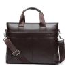 Men PU Business Casual Black Brown Shoulder Messenger Bag Handbag