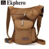 Ekphero Men Microfibric Leather Drop Waist Leg Bags Waist Pack Bag Running Belt Bicycle and Motorcycle