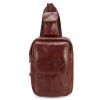 Vintage Retro Genuine Leather Cowhide Men Chest Bag Shoulder Bag