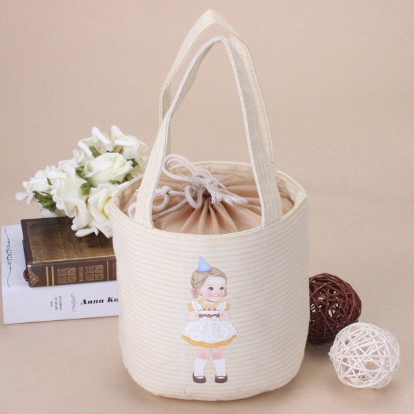Thermal Doll Lunch Box Storage Bag Portable Waterproof Picnic Carry Bag (Color: Beige)