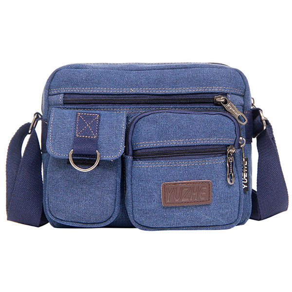 Canvas Multifunctional Crossbody Bag (Color: Deep Blue)