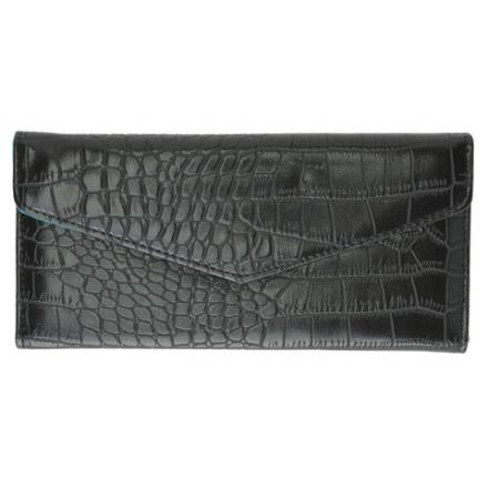 Croco Print Fashion Coorful Ladies Wallet/ Clutch (Color: Black)
