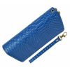 Double Zipper Snake Print Clutch Wallet