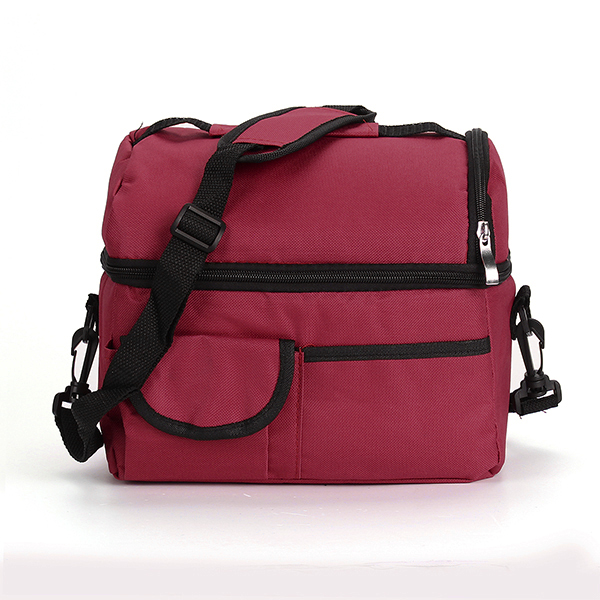 Insulated Lunch Bag; Assorted Colors (Color: Red Wine)