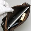 Men's Leather Shoulder Bag Zipper Hasp Vertical Bags