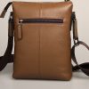 Men's Leather Shoulder Bag Zipper Hasp Vertical Bags
