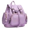 Women Backpack Casual PU Leather Ladies Candy Color Shoulder Bag