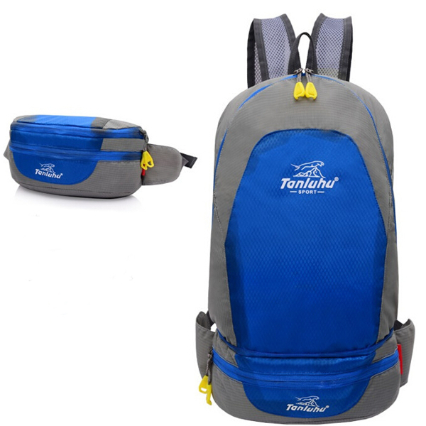 Men Women; Folding; Multifunctional; Portable Backpack; Pocket Bag (Color: Blue)