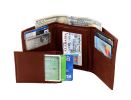 Genuine Leather Tri-fold Wallet For Men