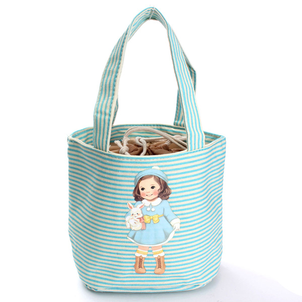 Thermal Doll Lunch Box Storage Bag Portable Waterproof Picnic Carry Bag (Color: Blue)
