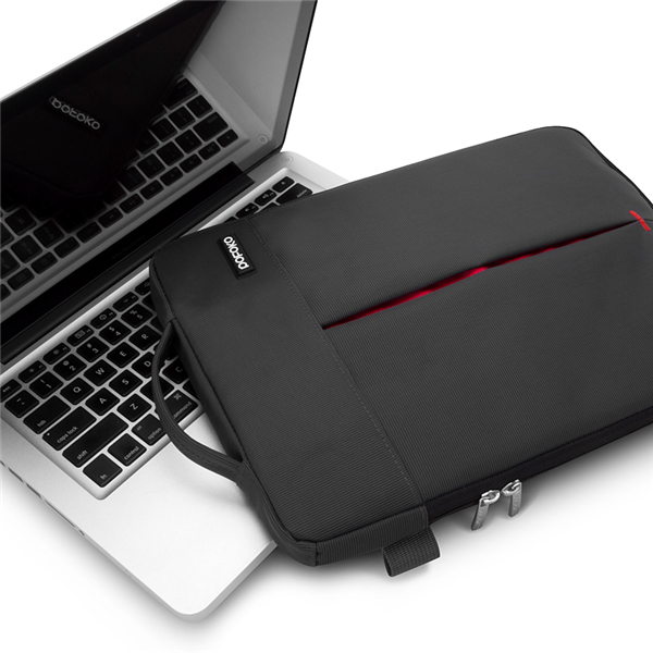 POFOKO Stylish 11.6/13.3  inch Portable Nylon Fabric Waterproof Laptop Bag for Laptop (Color: Black, size: 11 Inch)