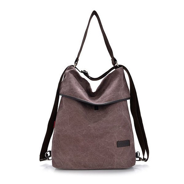 Women; Canvas Handbags; Girls Casual; Shoulder Bags; Backpacks; Crossbody Bags (Color: Coffee)