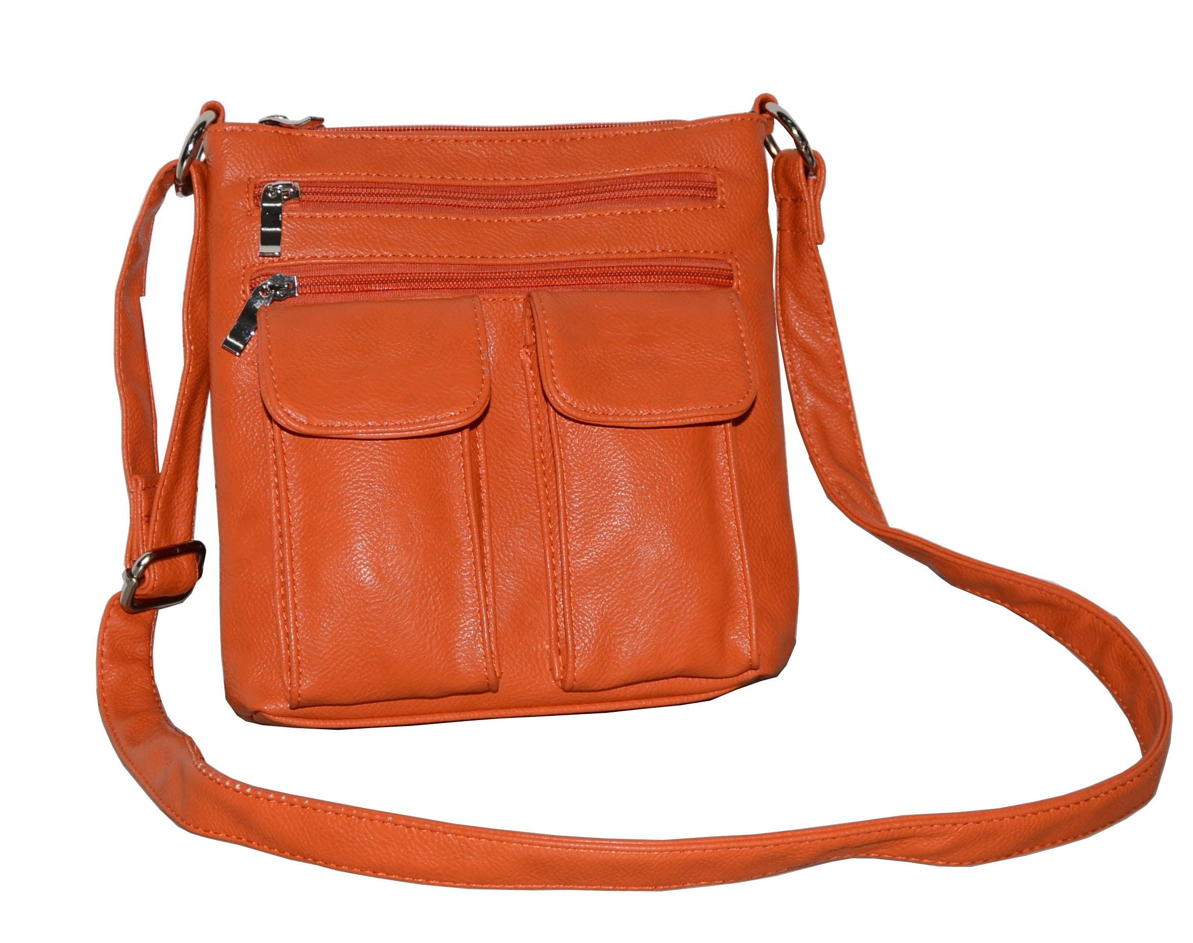 Messenger Bag for Women:  Multiple Colors   A177Q1852 (Two Tone Colors: Orange)